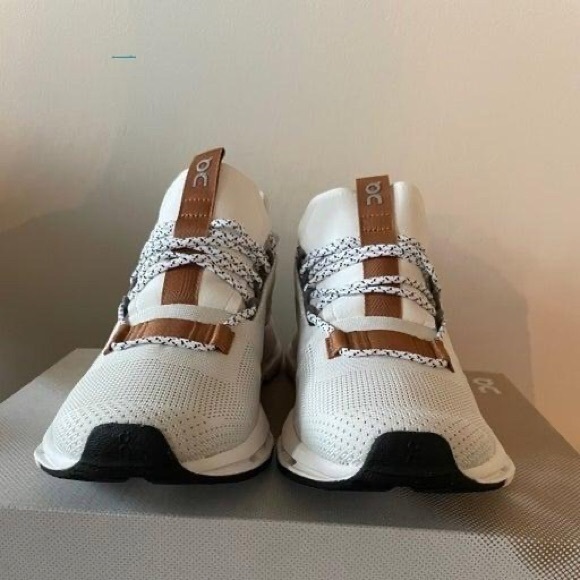 On Running White and Brown Sneakers - Picture 3 of 4